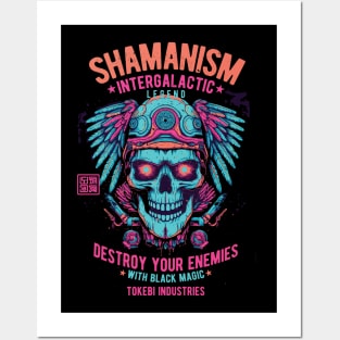 Psychedelic Shaman Skull Posters and Art